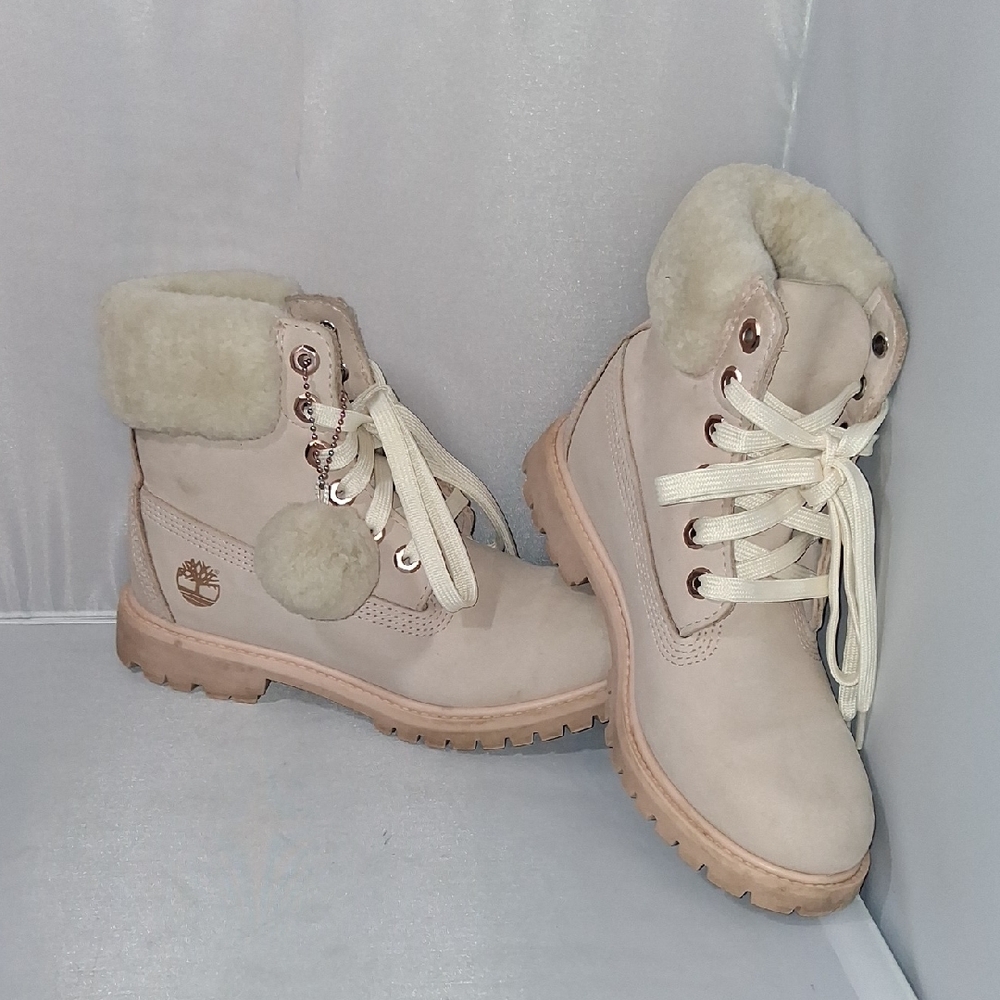 Blush pink Timberland boots  size 6.5